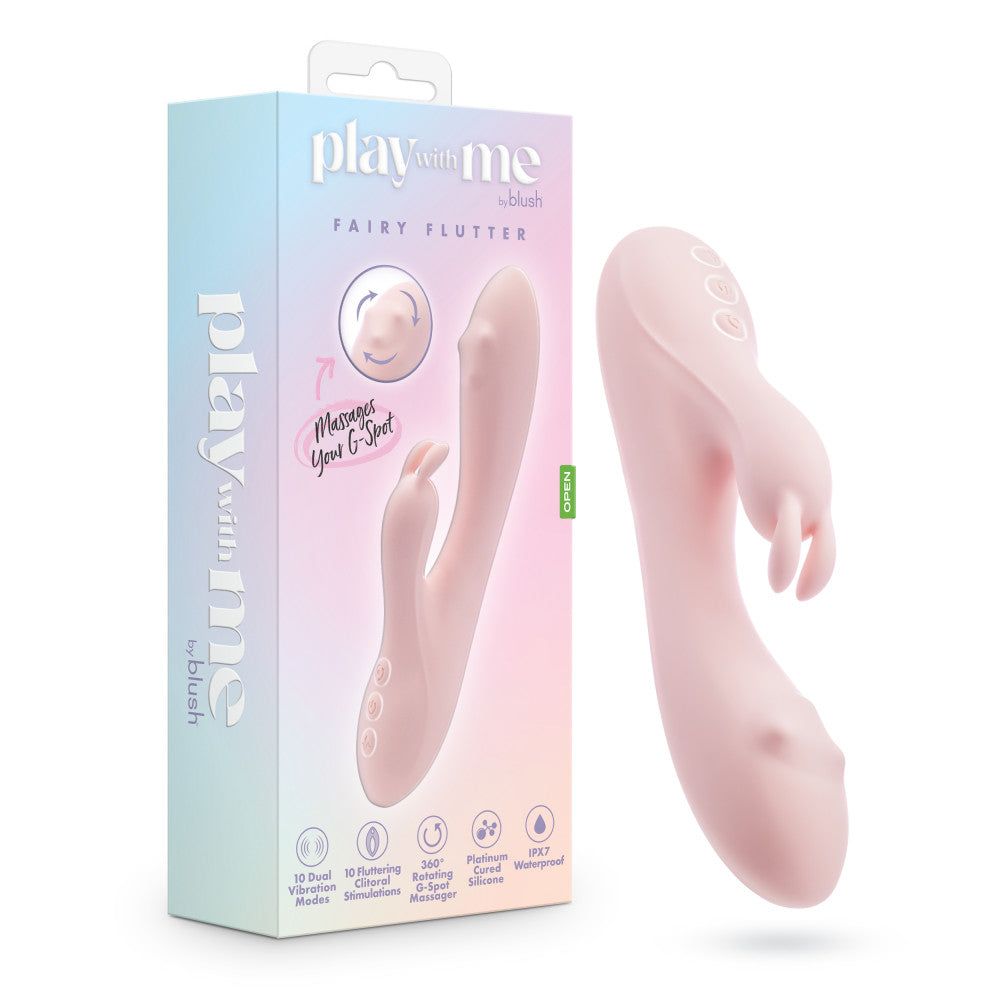 Play With Me - Fairy Flutter - Pink 19.7 cm USB Rechargeable Rabbit Vibrator - BL-44600