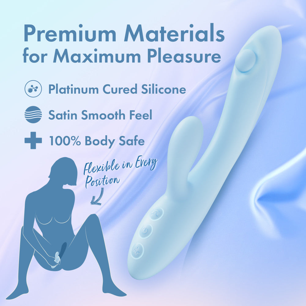 Play With Me - Moondust Magic - Blue 20.3 cm USB Rechargeable Rabbit Vibrator - BL-44602