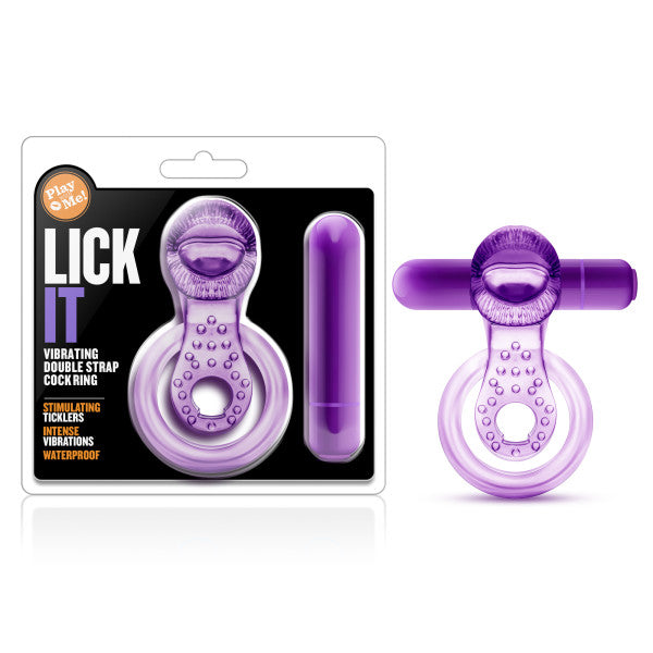Play With Me - Lick It - Purple Vibrating Cock & Ball Rings - BL-61911