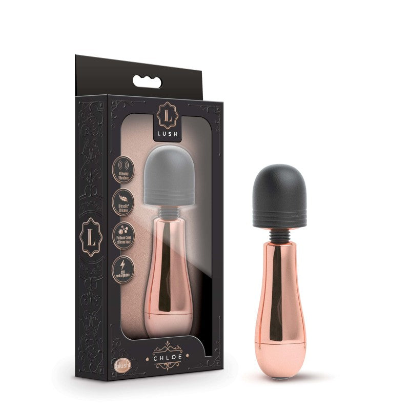Lush Chloe - Rose Gold USB Rechargeable Mini Massager Wand - BL-76123