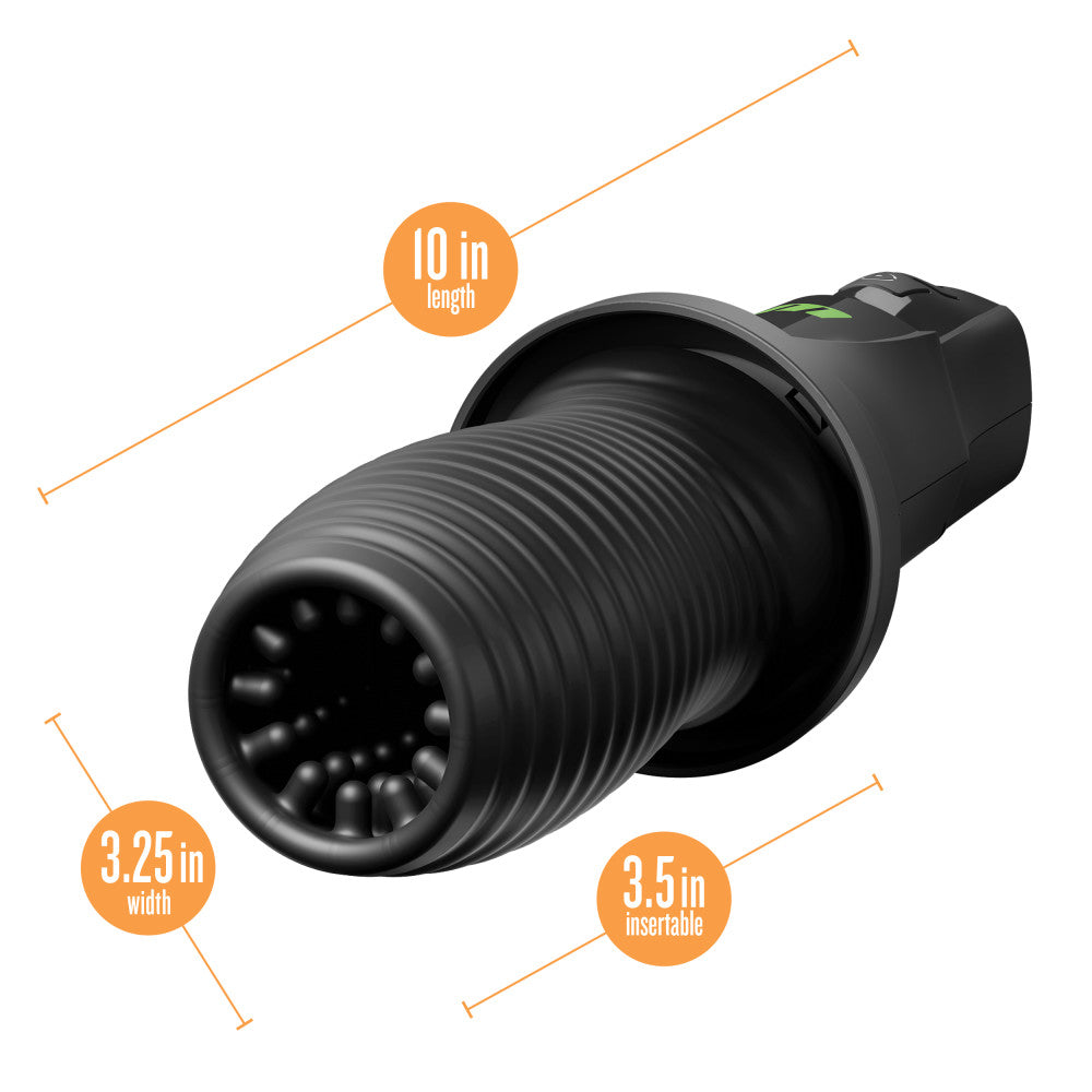 M For Men - 3rd Base - Black USB Rechargeable Vibrating & Rotating Auto Stroker - BL-82605