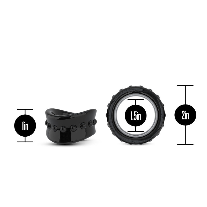 Stay Hard Beef Ball Stretcher - Black 3.8 cm Ball Stretcher Ring - BL-93325