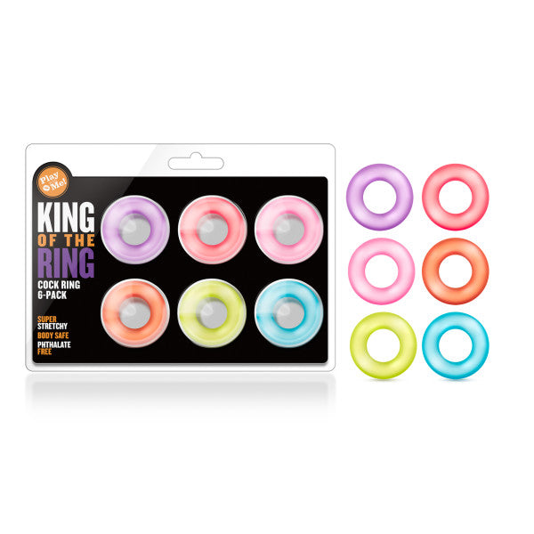 Play With Me - King of the Ring - Coloured Cock Rings - Set of 6 - BL-93652