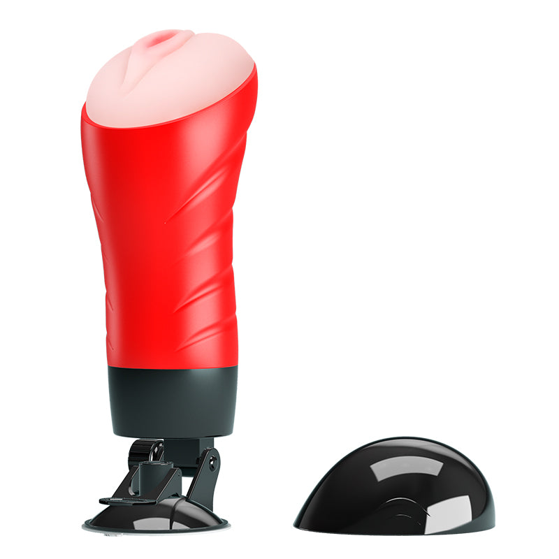 CRAZY BULL DELIA Vibrating Stroker - Flesh Vibrating Vagina Stroker with Suction Base - BM-00900T46S