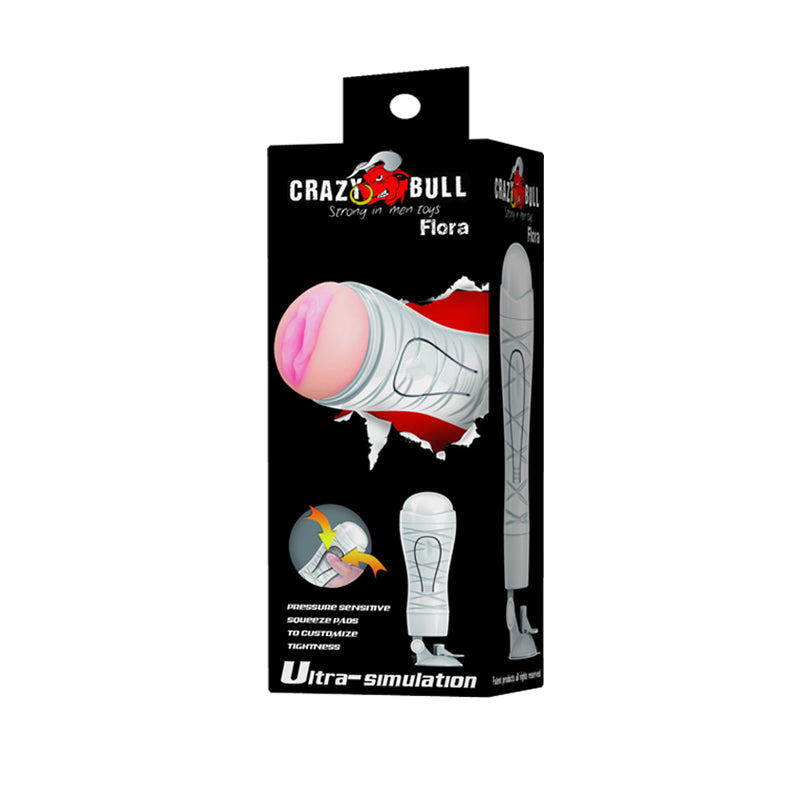 CRAZY BULL Flora Stroker - Flesh Squeezable Vagina Stroker with Suction Base - BM-00900T48N