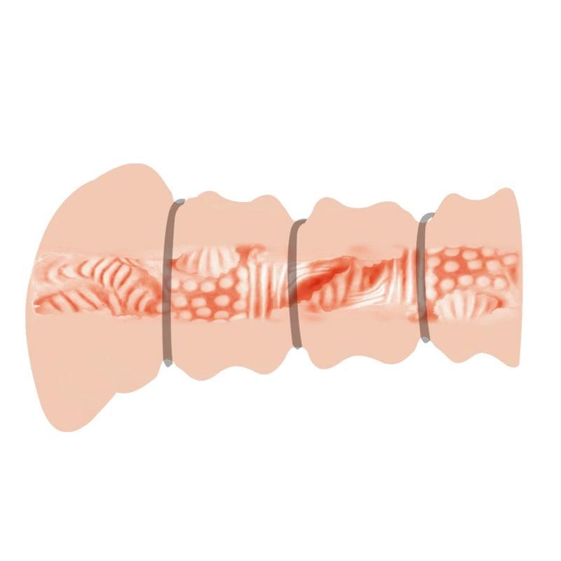 CRAZY BULL ROSSI Vagina Stroker - Flesh Vagina Stroker with Tightening Rings - BM-009150H