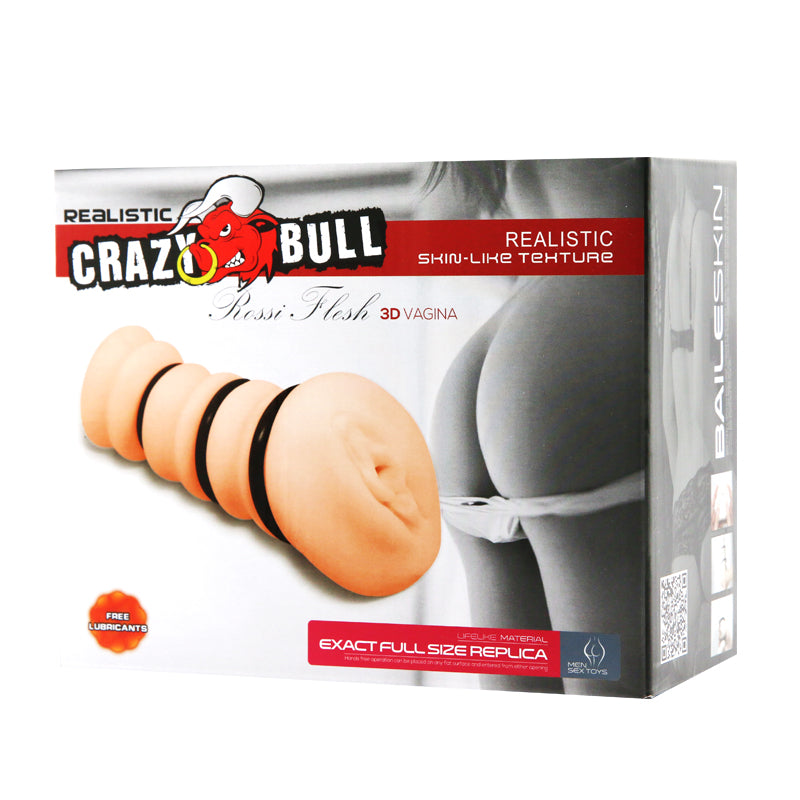 CRAZY BULL ROSSI Vagina Stroker - Flesh Vagina Stroker with Tightening Rings - BM-009150H