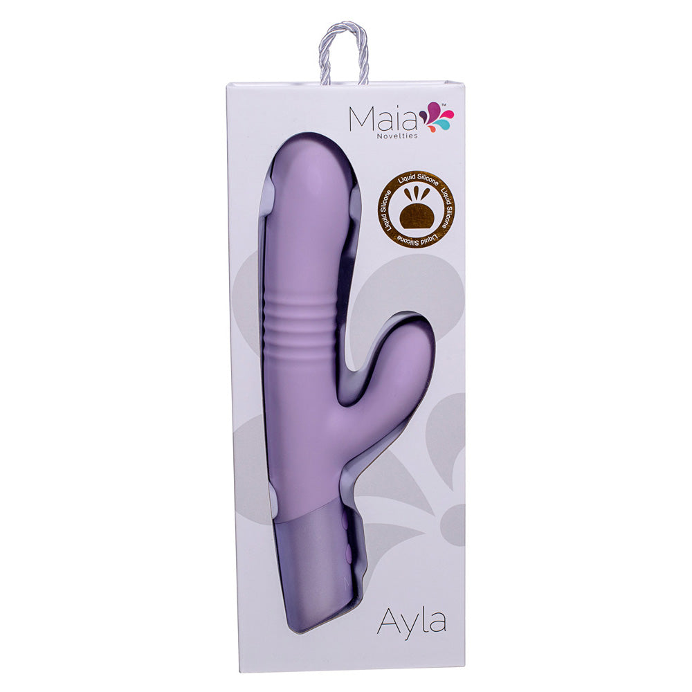 Maia AYLA - Lavender 24.4 cm USB Rechargeable Thrusting Rabbit Vibrator - BO-23-004