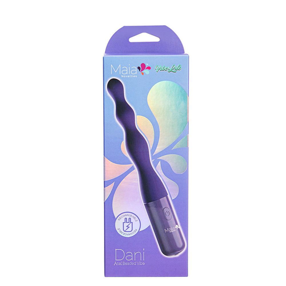 Maia DANI - Purple 17.8 cm USB Rechargeable Beaded Vibrator - BO-23-007