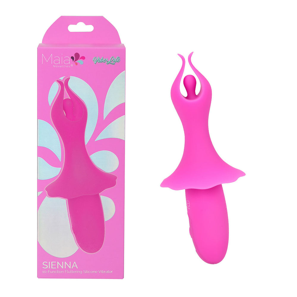 Maia SIENNA - Pink - Pink 15.2 cm USB Rechargeable Fluttering Bullet - BO-25-01-PINK