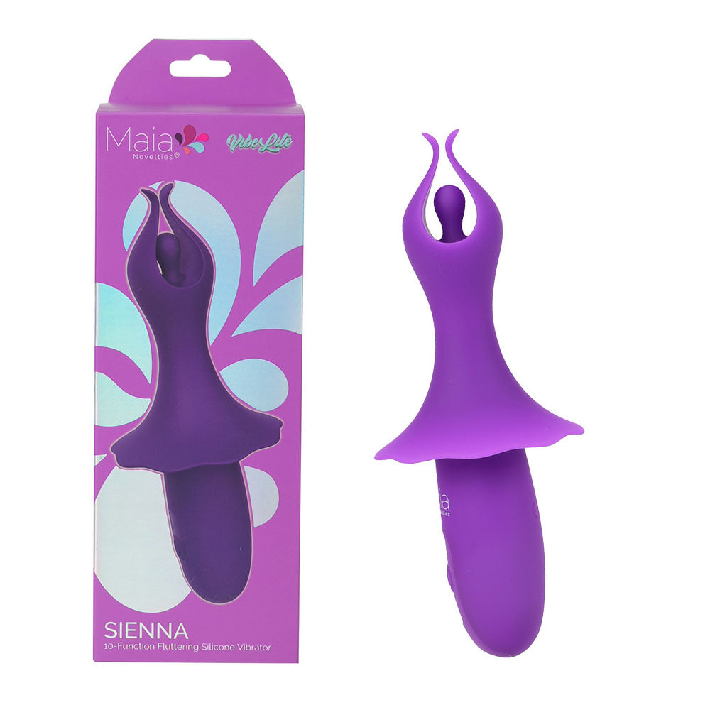 Maia SIENNA - Purple - Purple 15.2 cm USB Rechargeable Fluttering Bullet - BO-25-01-PURPLE