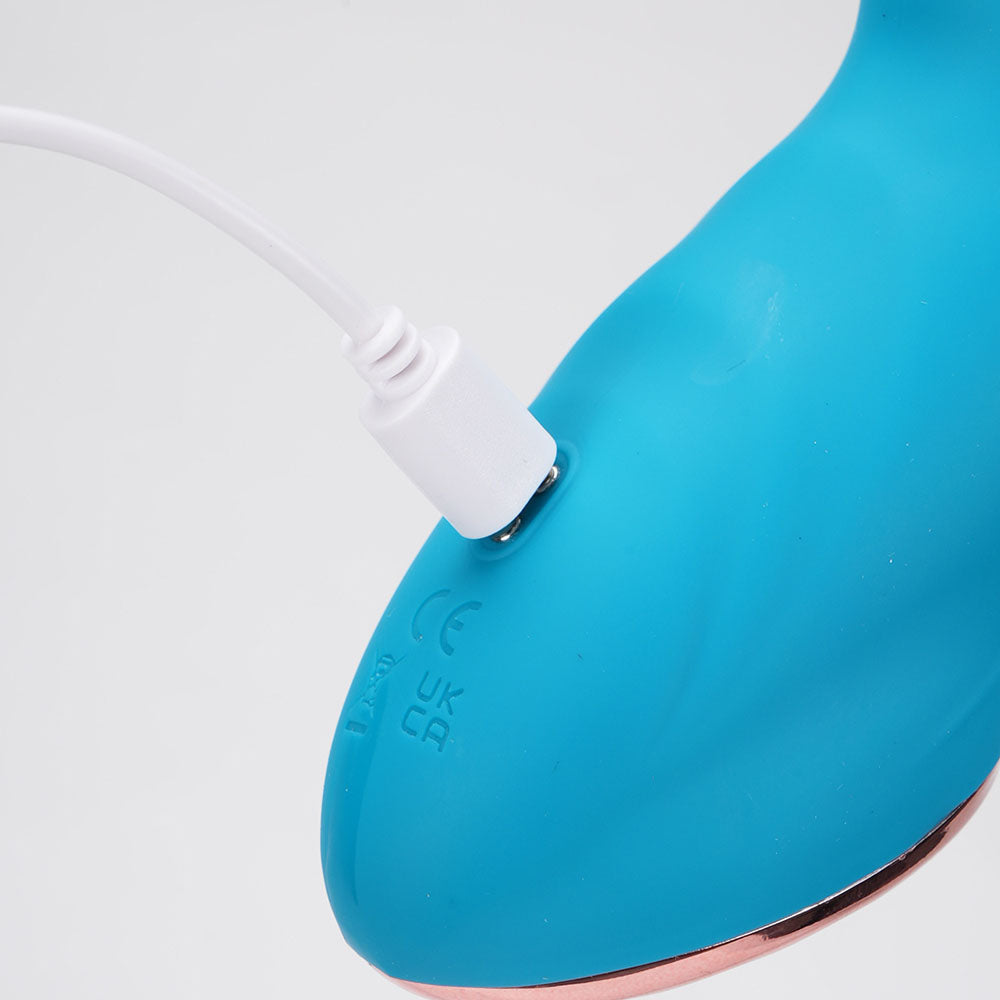 Maia KENNEDI - Blue 23.5 cm USB Rechargeable Triple Stimulating Vibrator - BO-25-03-BLUE