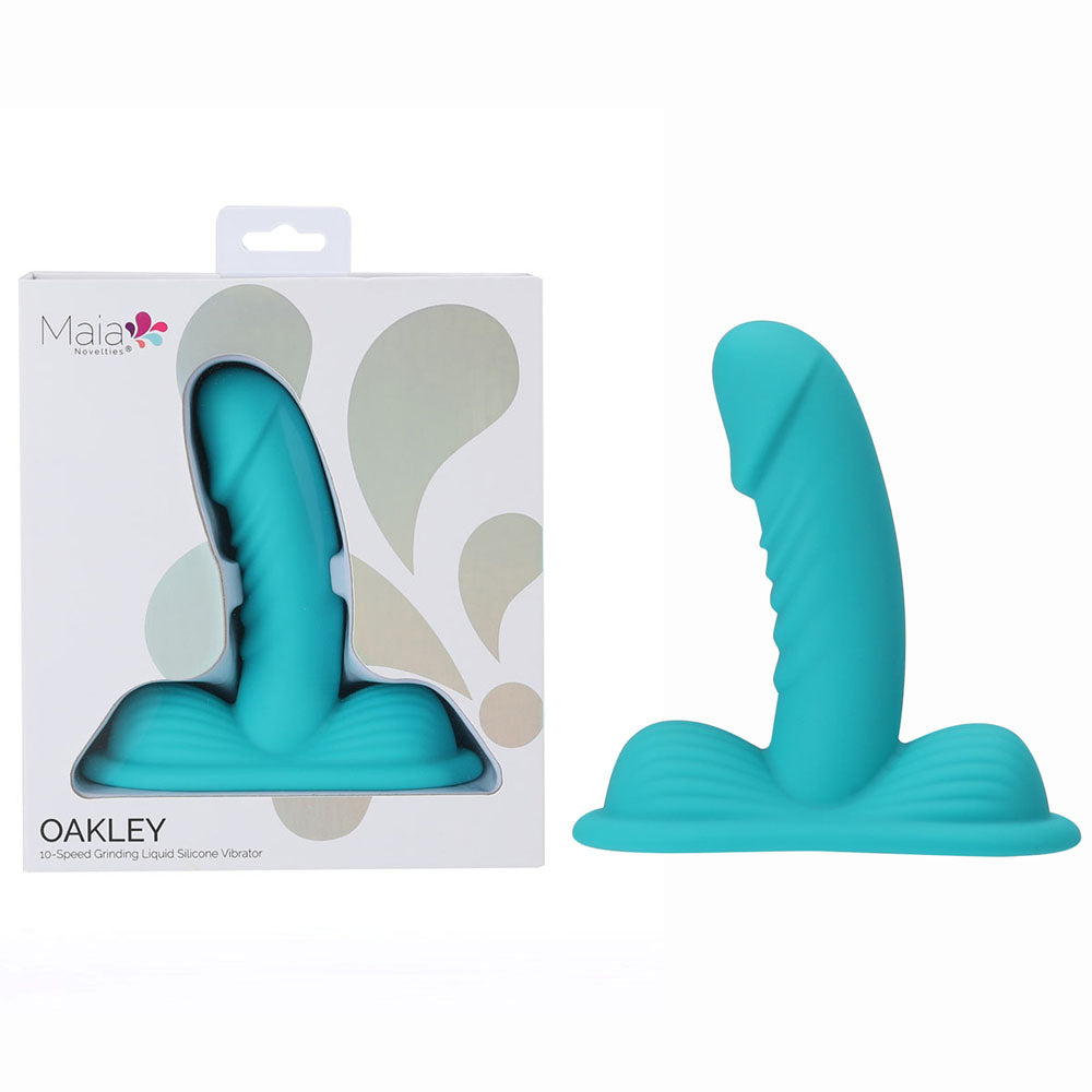 Maia OAKLEY - Blue - Blue USB Rechargeable Grinder Pad with 14 cm Vibrator - BO-25-08-BLUE