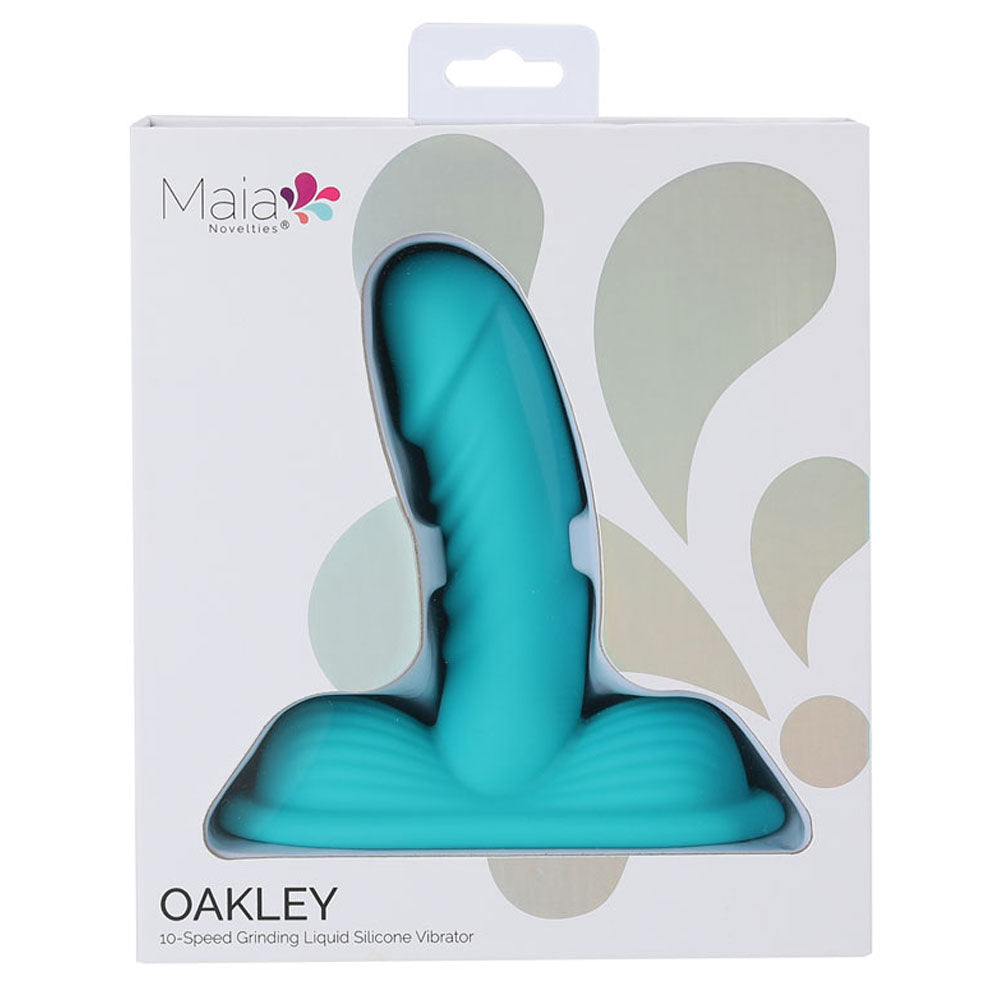 Maia OAKLEY - Blue - Blue USB Rechargeable Grinder Pad with 14 cm Vibrator - BO-25-08-BLUE