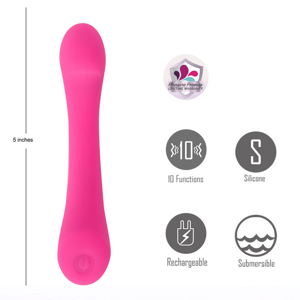 Maia KENNA - Pink - Pink 12.7 cm USB Rechargeable Vibrator - BO-25-12-PINK