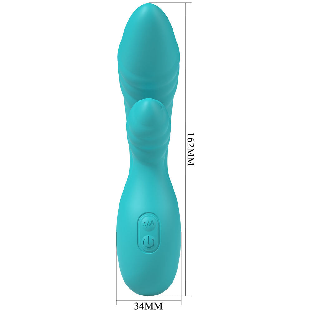 Party Up DALIDA - Teal - Teal 16.2 cm USB Rechargeable Rabbit Vibrator - BP-W00002-1