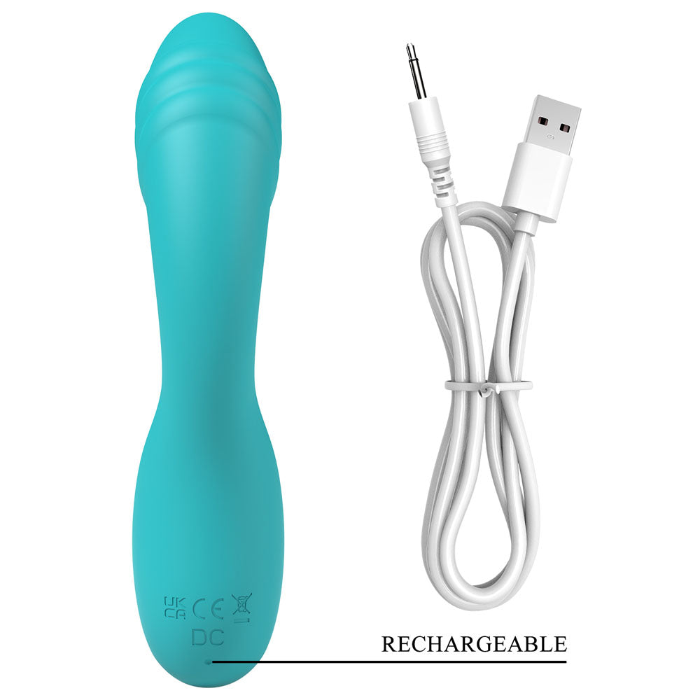 Party Up DALIDA - Teal - Teal 16.2 cm USB Rechargeable Rabbit Vibrator - BP-W00002-1