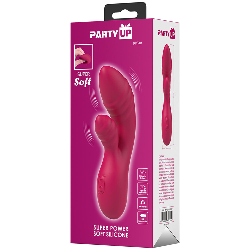 Party Up DALIDA - Pink - Pink 16.2 cm USB Rechargeable Rabbit Vibrator - BP-W00002