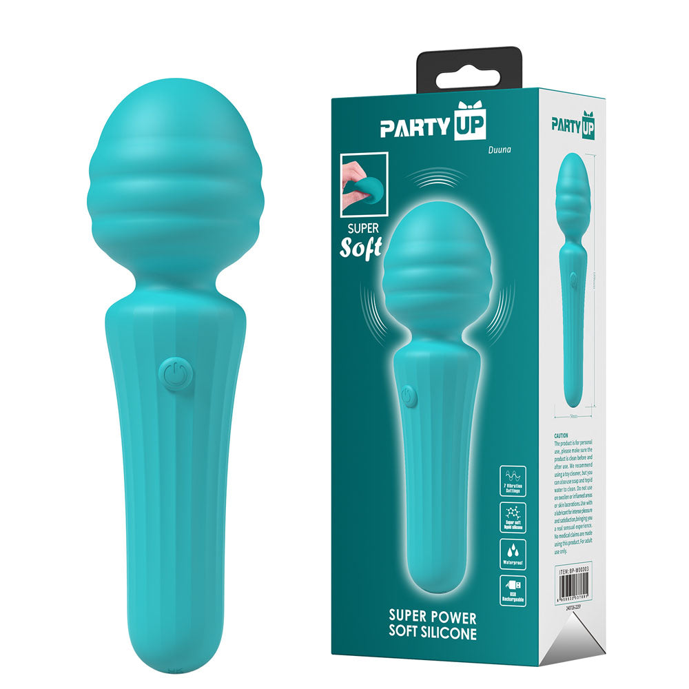 Party Up DUUNA - Teal - Teal 16.9 cm USB Rechargeable Massage Wand - BP-W00003-1