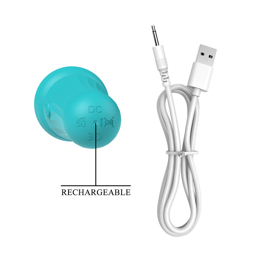 Party Up DUUNA - Teal - Teal 16.9 cm USB Rechargeable Massage Wand - BP-W00003-1