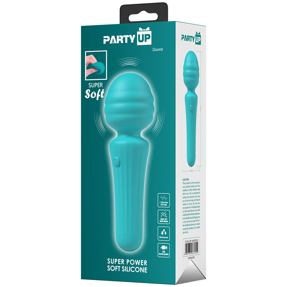 Party Up DUUNA - Teal - Teal 16.9 cm USB Rechargeable Massage Wand - BP-W00003-1