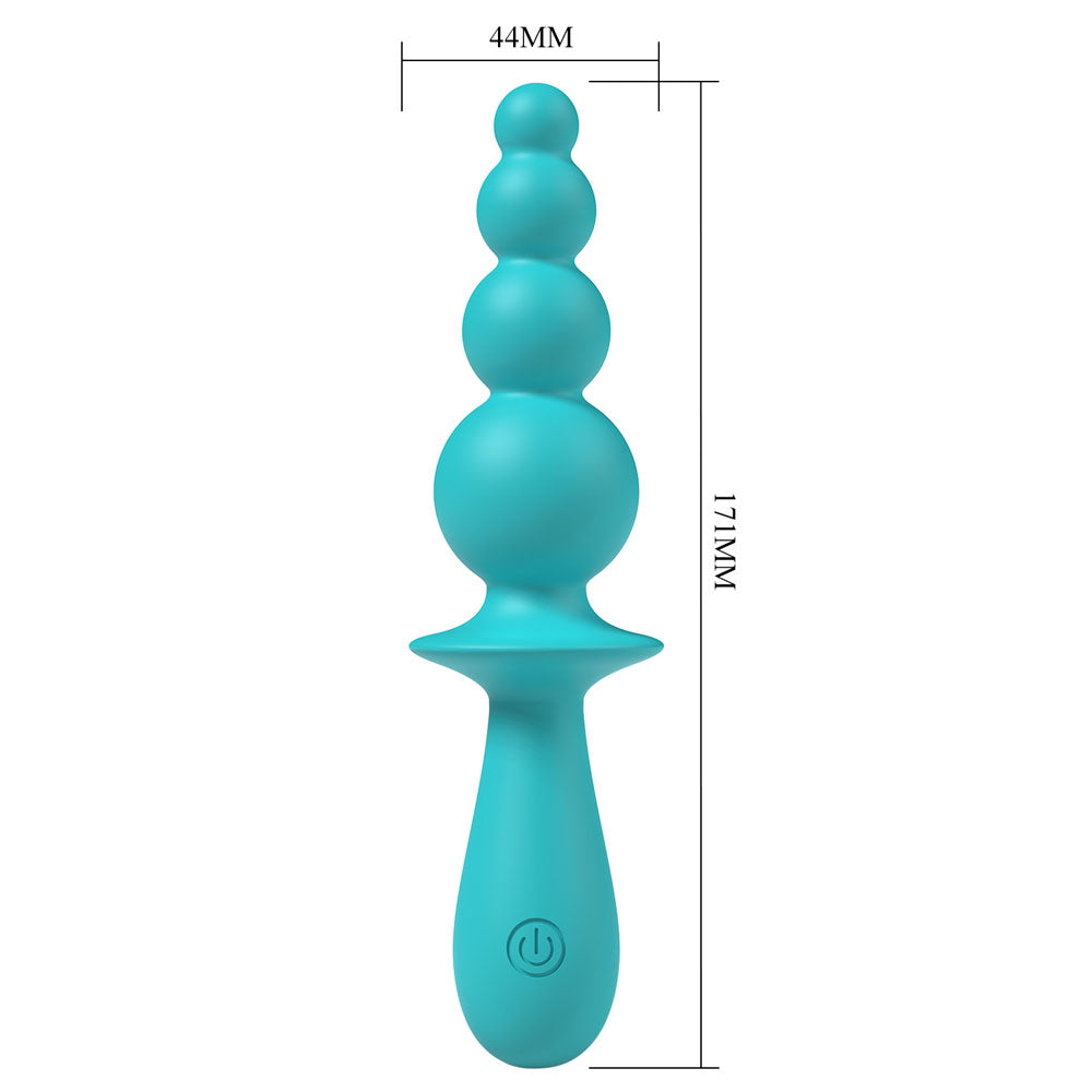 Party Up EVAJANE - Teal - Teal 17.1 cm USB Rechargeable Beaded Vibrator - BP-W00004-1