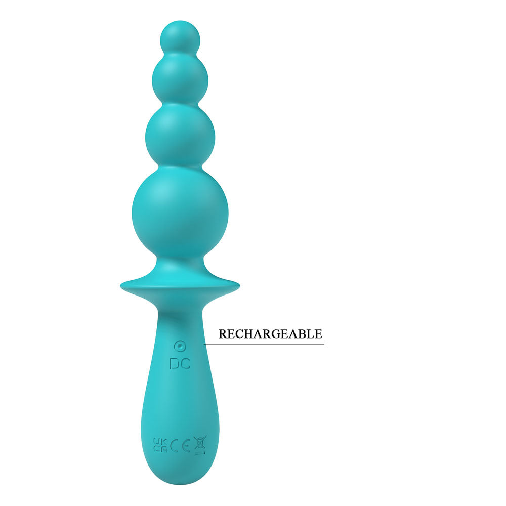 Party Up EVAJANE - Teal - Teal 17.1 cm USB Rechargeable Beaded Vibrator - BP-W00004-1
