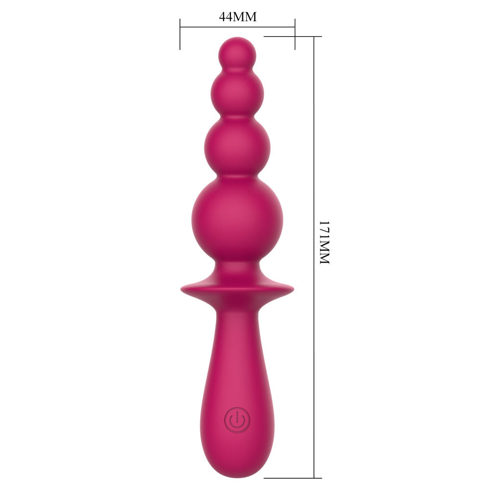 Party Up EVAJANE - Pink - Pink 17.1 cm USB Rechargeable Beaded Vibrator - BP-W00004
