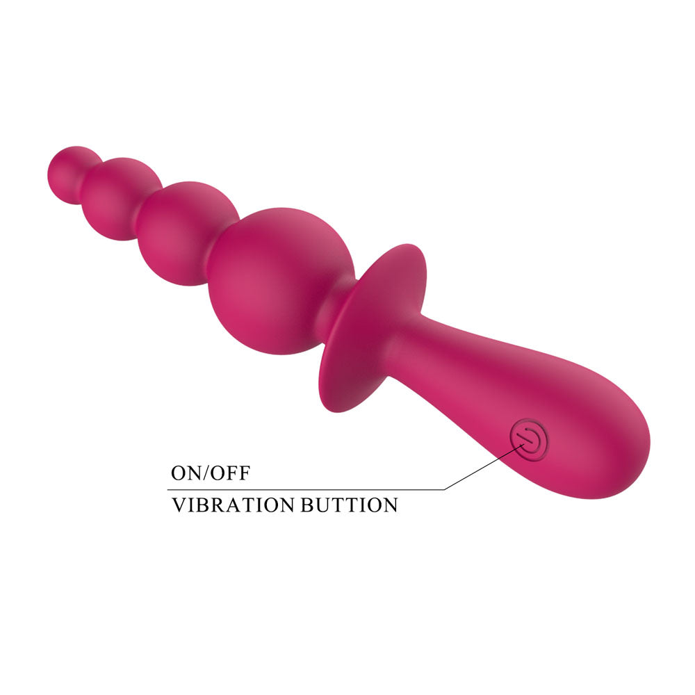Party Up EVAJANE - Pink - Pink 17.1 cm USB Rechargeable Beaded Vibrator - BP-W00004