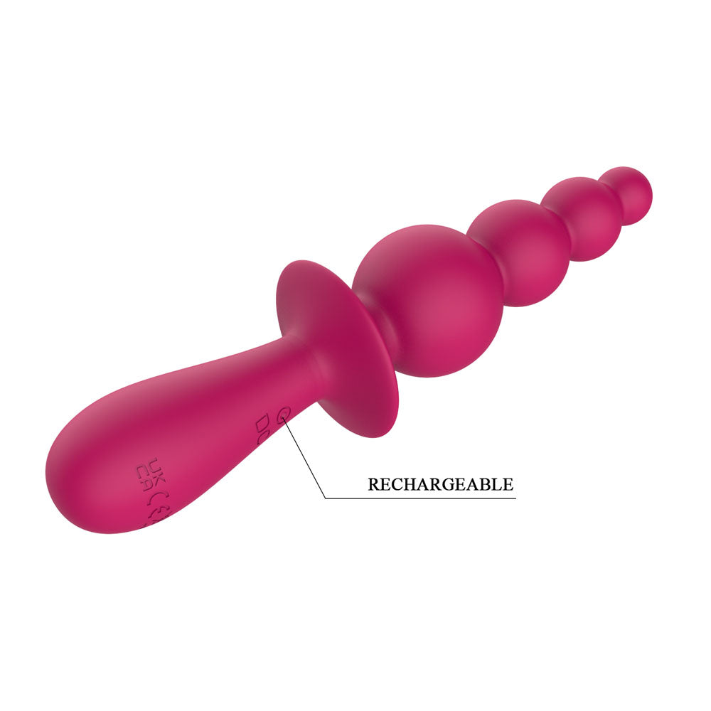 Party Up EVAJANE - Pink - Pink 17.1 cm USB Rechargeable Beaded Vibrator - BP-W00004