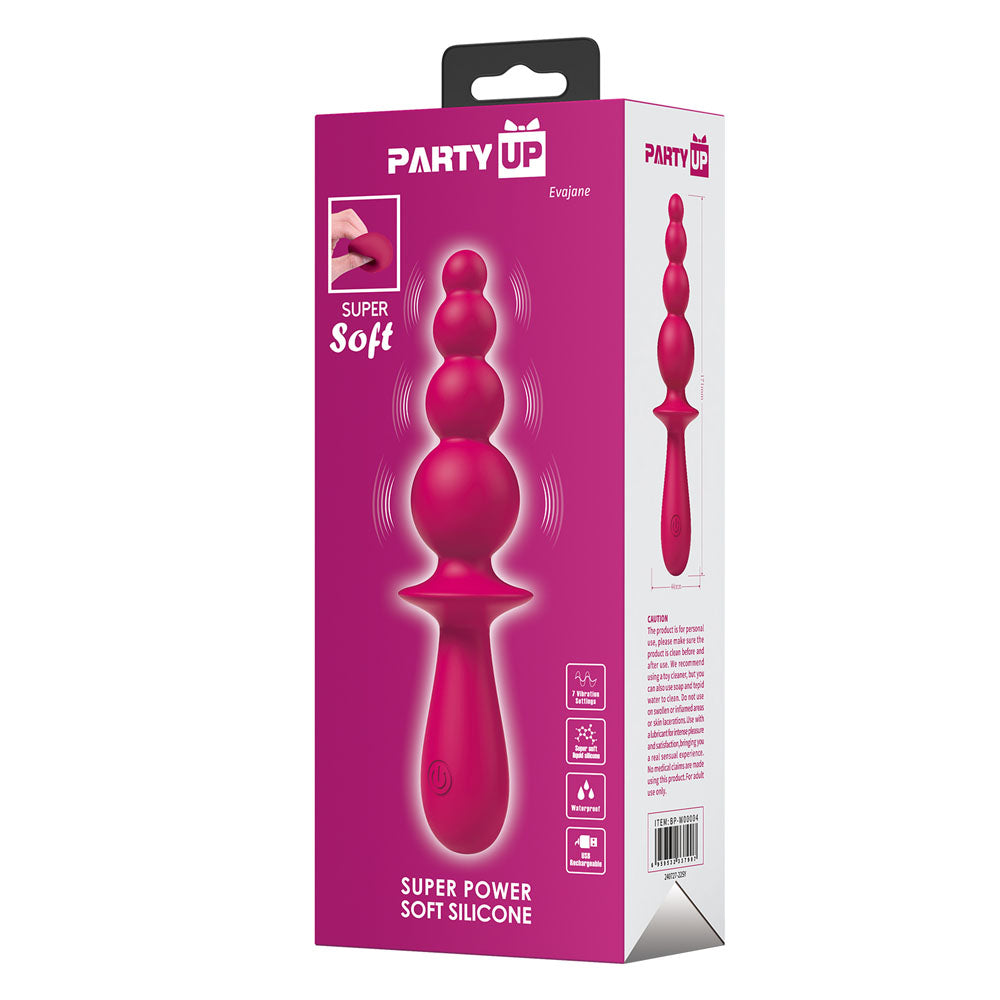 Party Up EVAJANE - Pink - Pink 17.1 cm USB Rechargeable Beaded Vibrator - BP-W00004