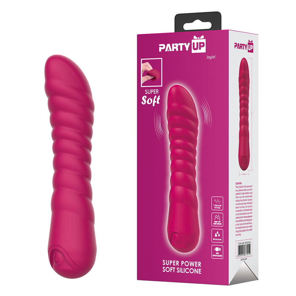 Party Up JAYLEI - Pink - Pink 14.6 cm USB Rechargeable Vibrator - BP-W00005
