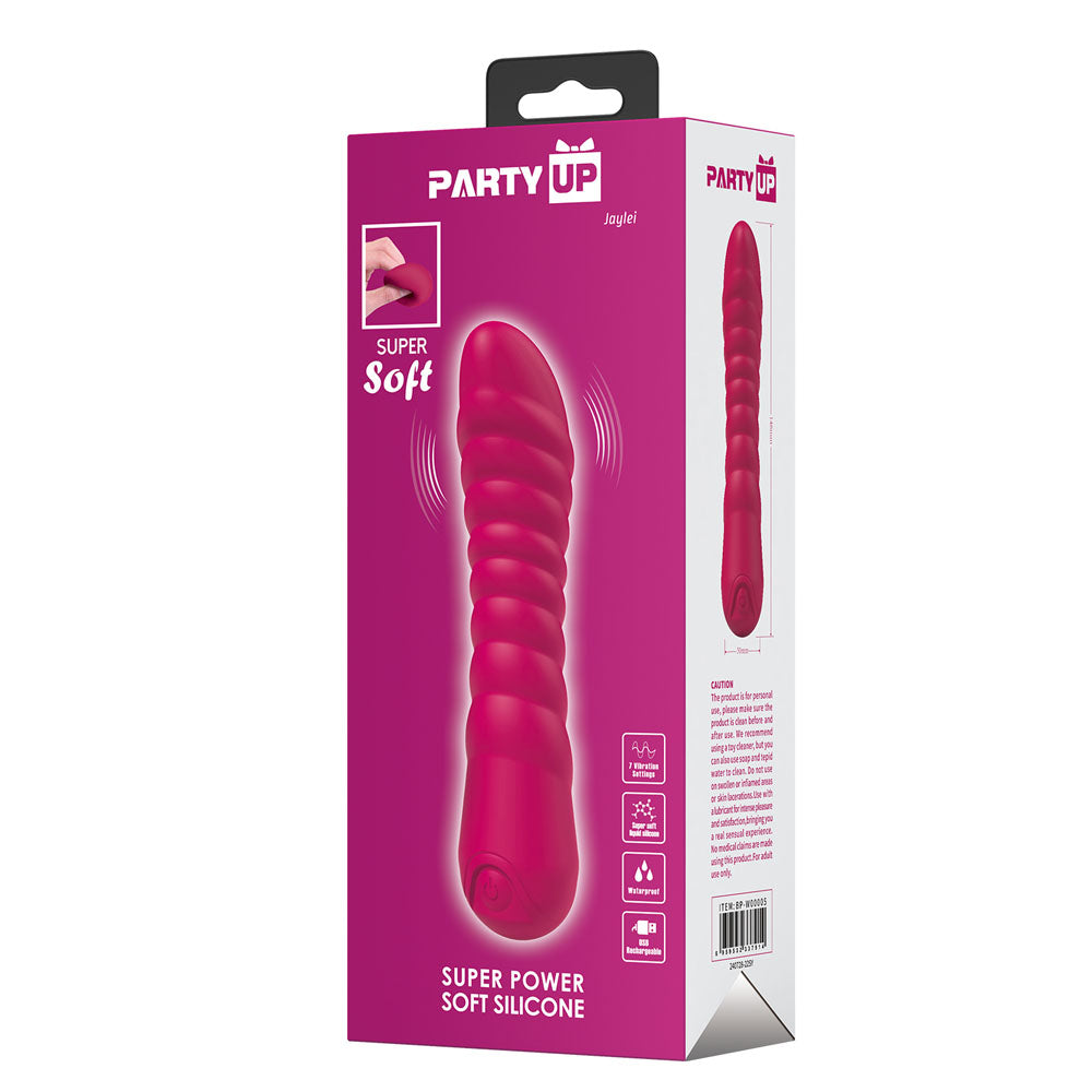 Party Up JAYLEI - Pink - Pink 14.6 cm USB Rechargeable Vibrator - BP-W00005