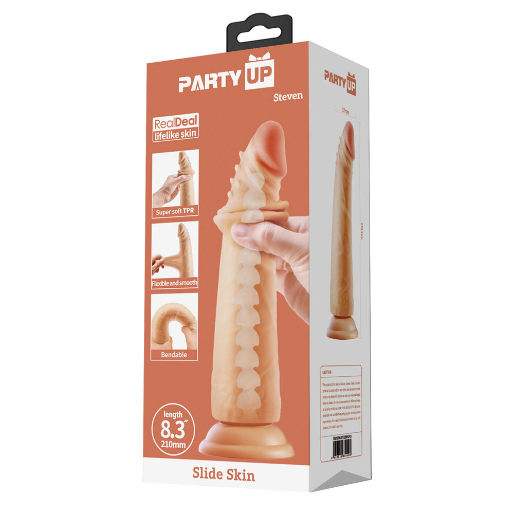 Party Up STEVEN Slide Skin Dong - Flesh 21 cm Flexible Dildo - BW-007006NRG-PU