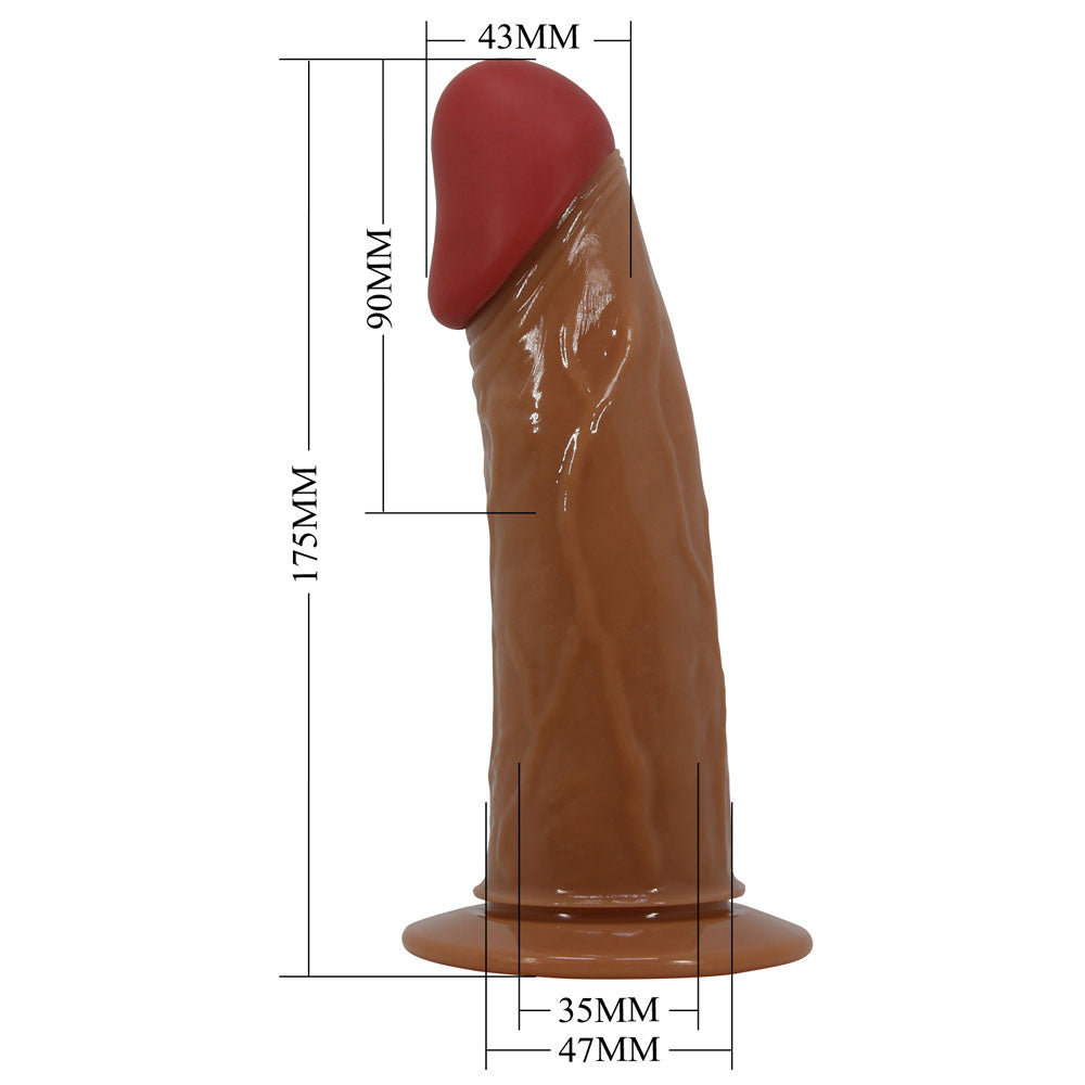 Party Up NELSON Vibrating Strap-On - Brown 17.5 cm Vibrating Hollow Strap-On - BW-022096Z-PU