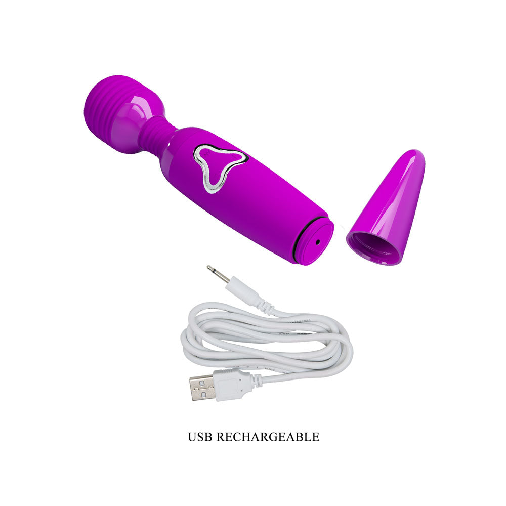 Party Up BRUCE Wand - Pink - Pink 25 cm USB Rechargeable Massage Wand - BW-055010-PU
