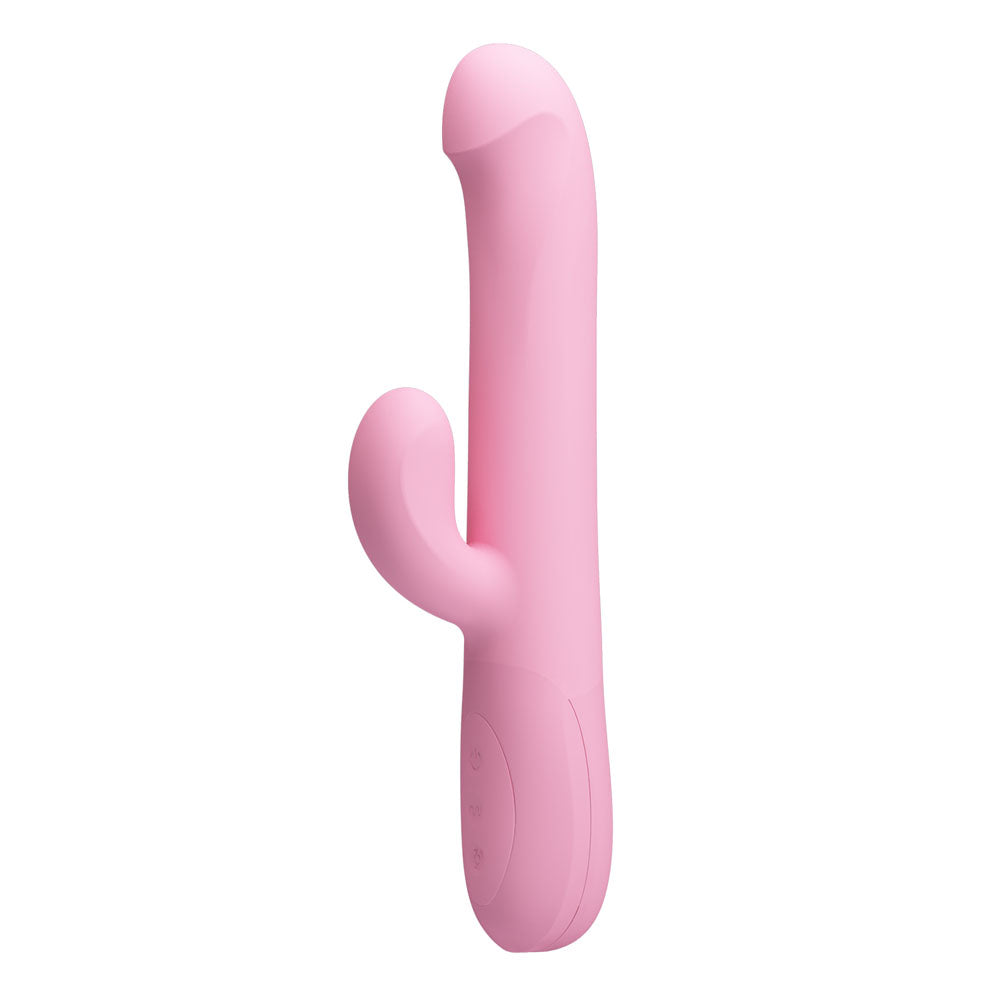Party Up DEAN Wavy Rotation Vibe - Pink - Pink 23.8 cm USB Rechargeable Rotating Rabbit Vibrator - BW-069004-PU