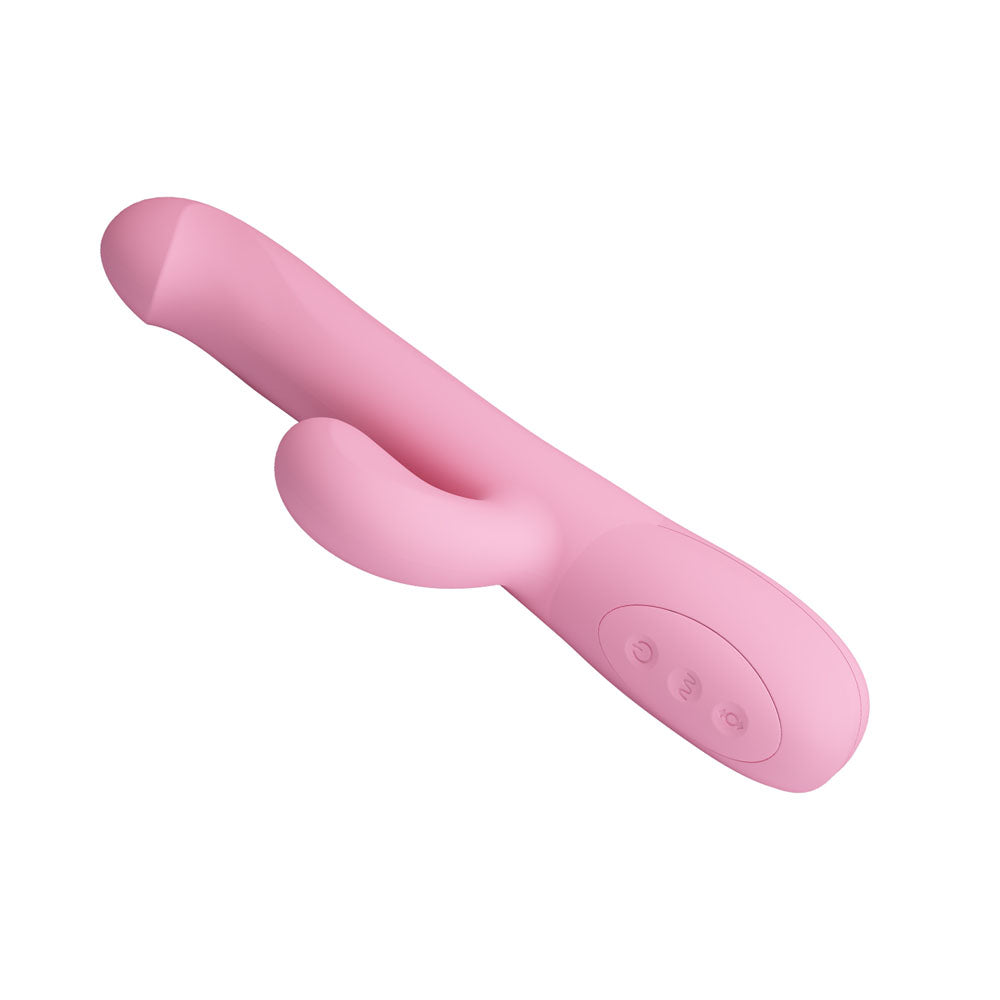 Party Up DEAN Wavy Rotation Vibe - Pink - Pink 23.8 cm USB Rechargeable Rotating Rabbit Vibrator - BW-069004-PU