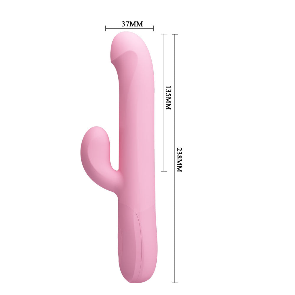 Party Up DEAN Wavy Rotation Vibe - Pink - Pink 23.8 cm USB Rechargeable Rotating Rabbit Vibrator - BW-069004-PU