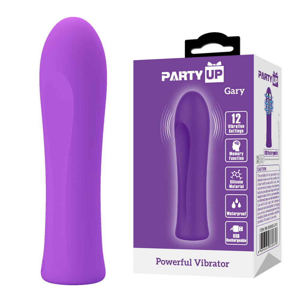 Party Up GARY Bullet - Purple - Purple 10.2 cm USB Rechargeable Bullet - BW-500018-2-PU