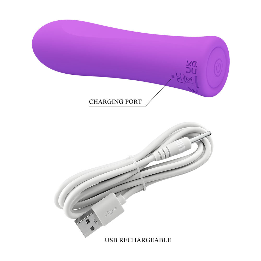 Party Up GARY Bullet - Purple - Purple 10.2 cm USB Rechargeable Bullet - BW-500018-2-PU