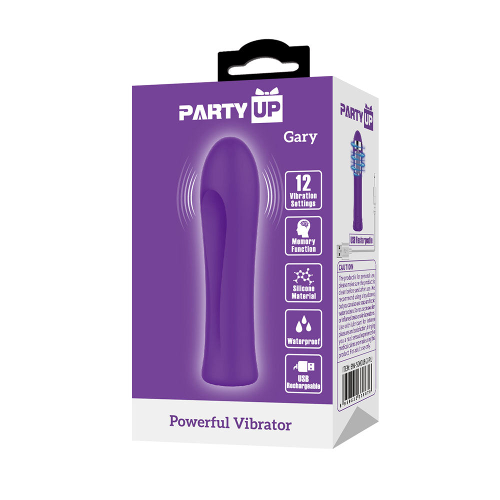 Party Up GARY Bullet - Purple - Purple 10.2 cm USB Rechargeable Bullet - BW-500018-2-PU
