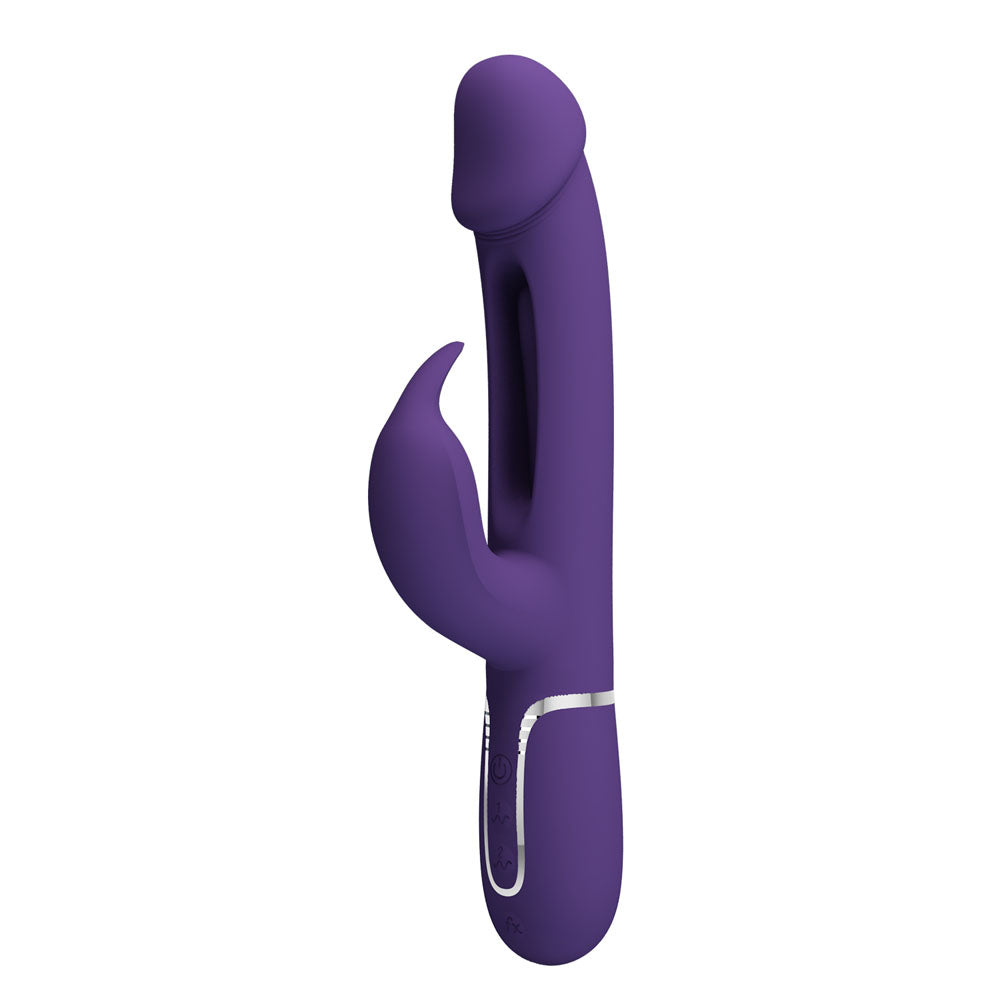 Party Up DAVID Swinging Vibe - Purple - Purple 23.2 cm USB Rechargeable Rabbit Vibrator with Flicking Arm - BW-500025-2-PU