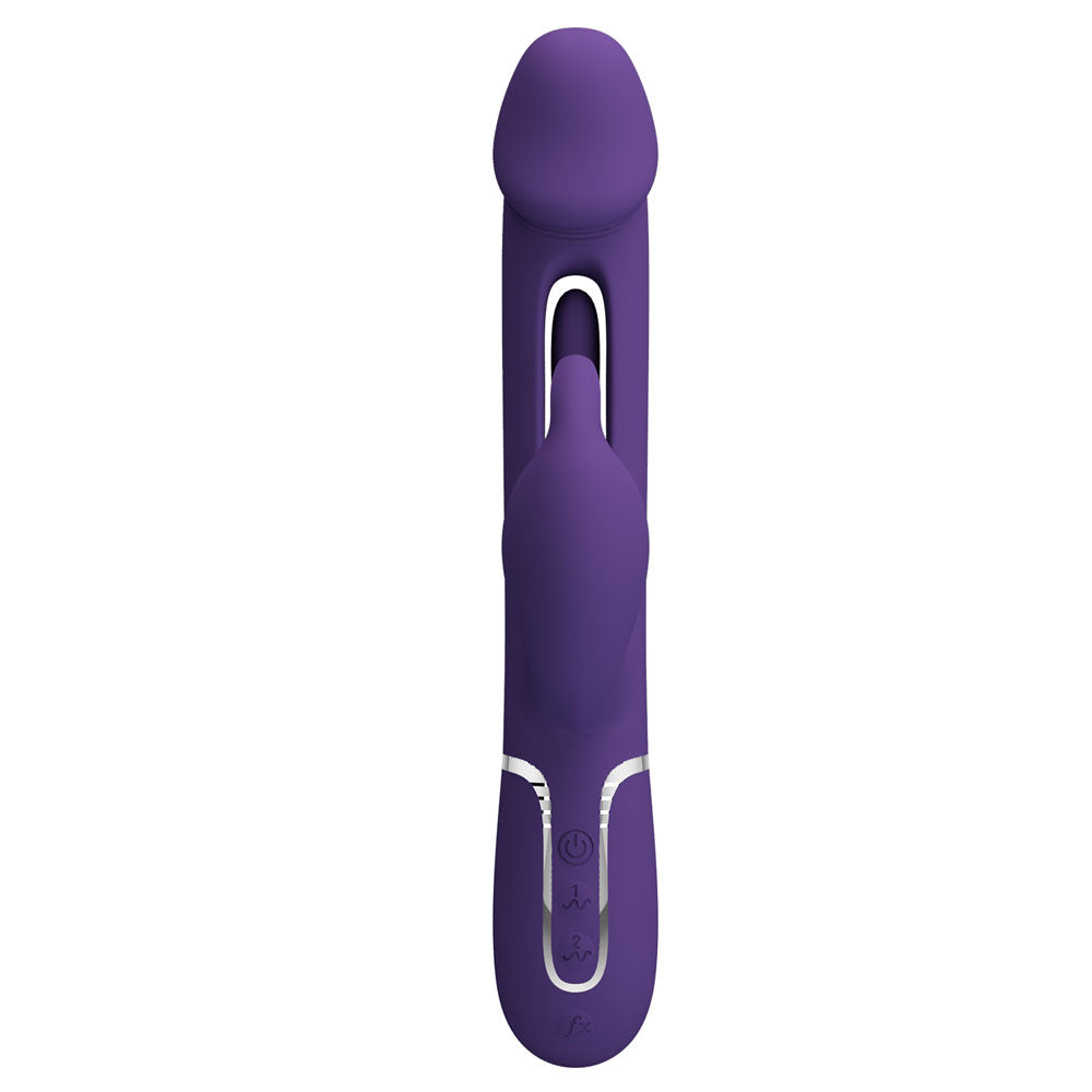 Party Up DAVID Swinging Vibe - Purple - Purple 23.2 cm USB Rechargeable Rabbit Vibrator with Flicking Arm - BW-500025-2-PU