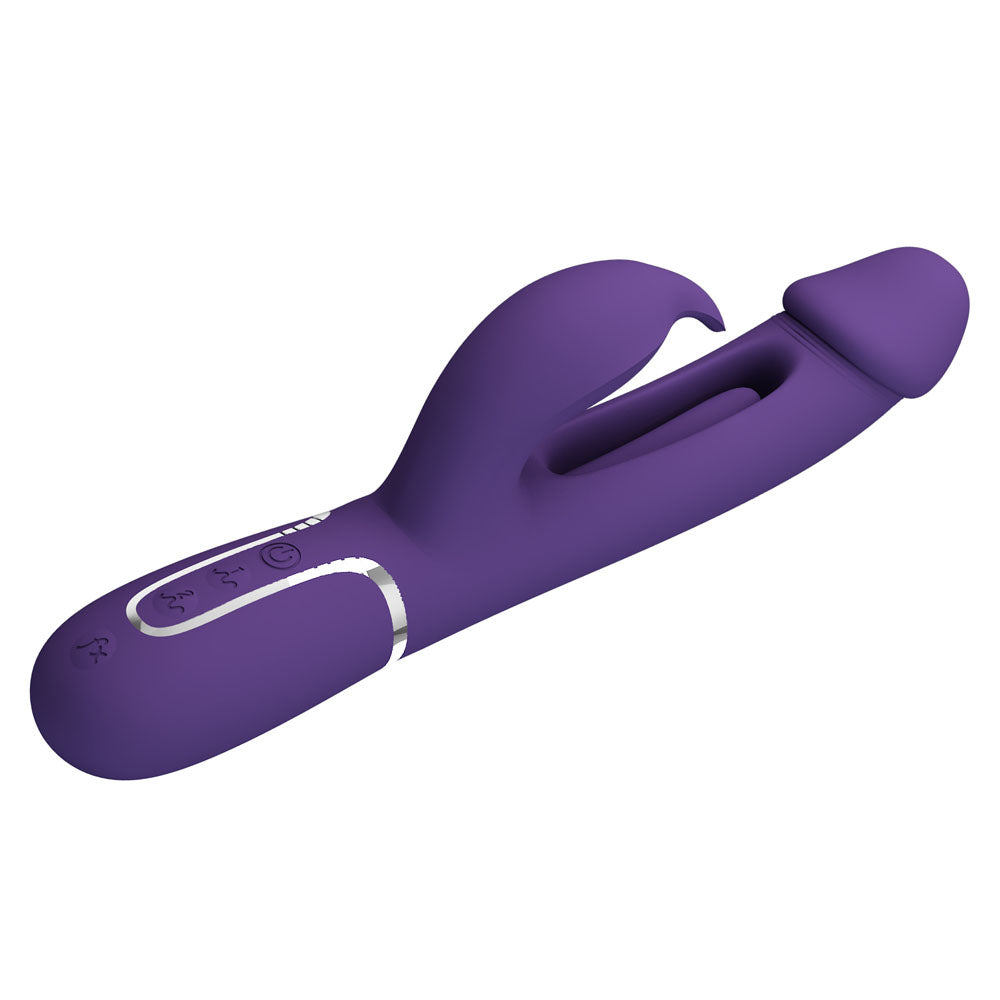 Party Up DAVID Swinging Vibe - Purple - Purple 23.2 cm USB Rechargeable Rabbit Vibrator with Flicking Arm - BW-500025-2-PU