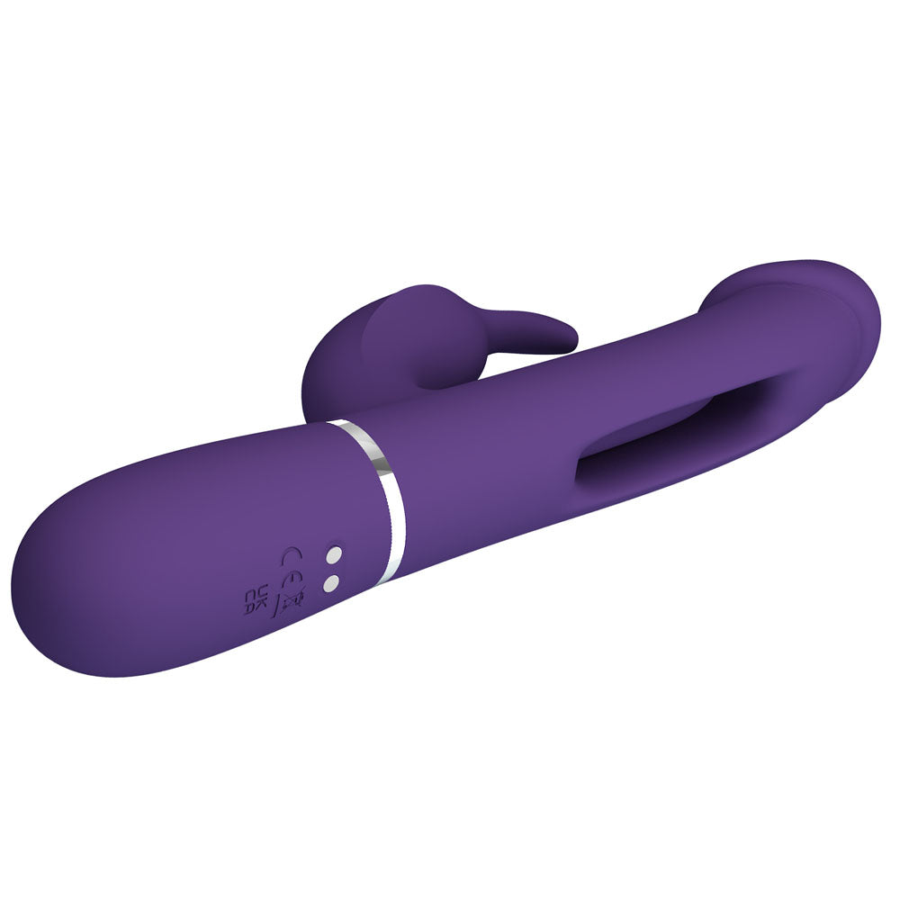 Party Up DAVID Swinging Vibe - Purple - Purple 23.2 cm USB Rechargeable Rabbit Vibrator with Flicking Arm - BW-500025-2-PU