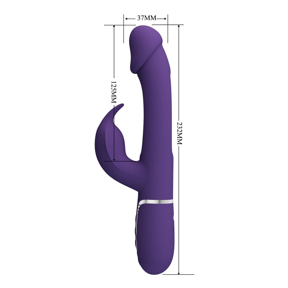 Party Up DAVID Swinging Vibe - Purple - Purple 23.2 cm USB Rechargeable Rabbit Vibrator with Flicking Arm - BW-500025-2-PU