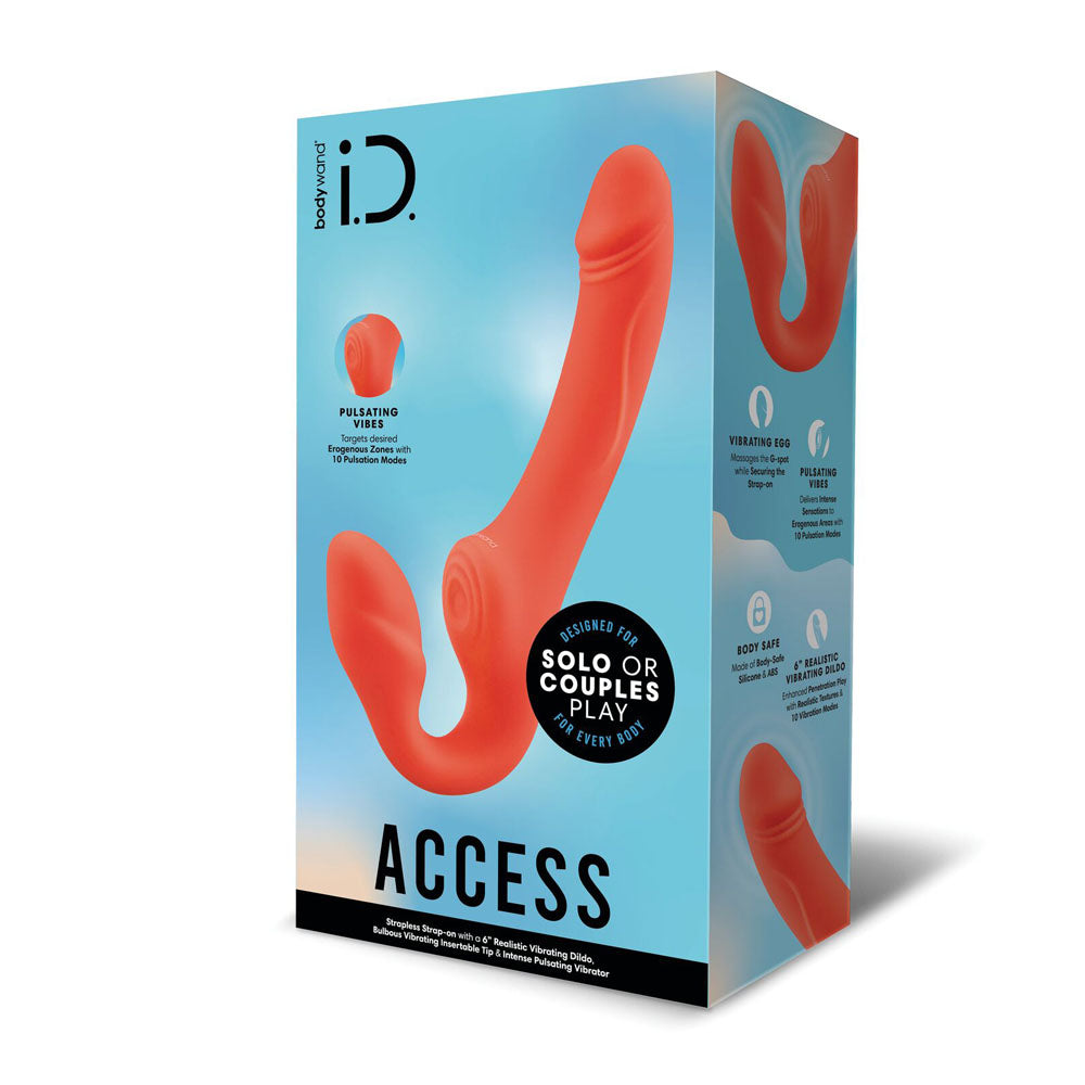 Bodywand ID Access Strapless Strap-On - Orange 15.2 cm USB Rechargeable Strapless Strap-On - BW223