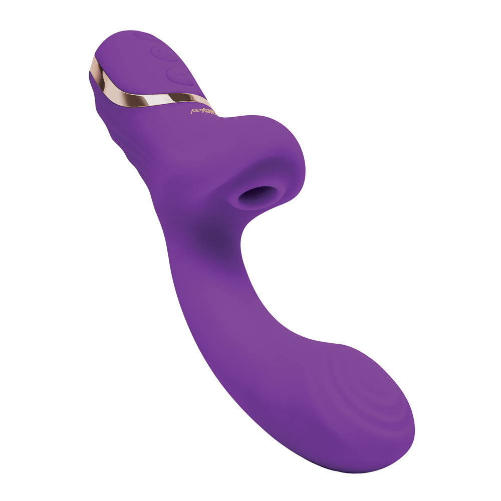 Bodywand G-Play Dual Stimulator Squirt Trainer - Purple 22 cm USB Rechargeable Rabbit Vibrator with Air Pulsation - BW800
