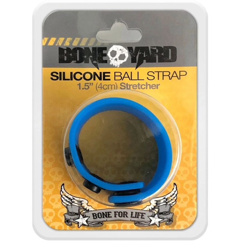 Boneyard Silicone Ball Strap Blue - Blue 3-Snap 4 cm Adjustable Ball Stretcher Ring - BY0318